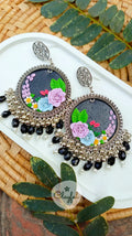 Clayful Midnight Bloom Jhumkas