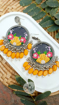 Clayful Sunehri Bloom Jhumkas