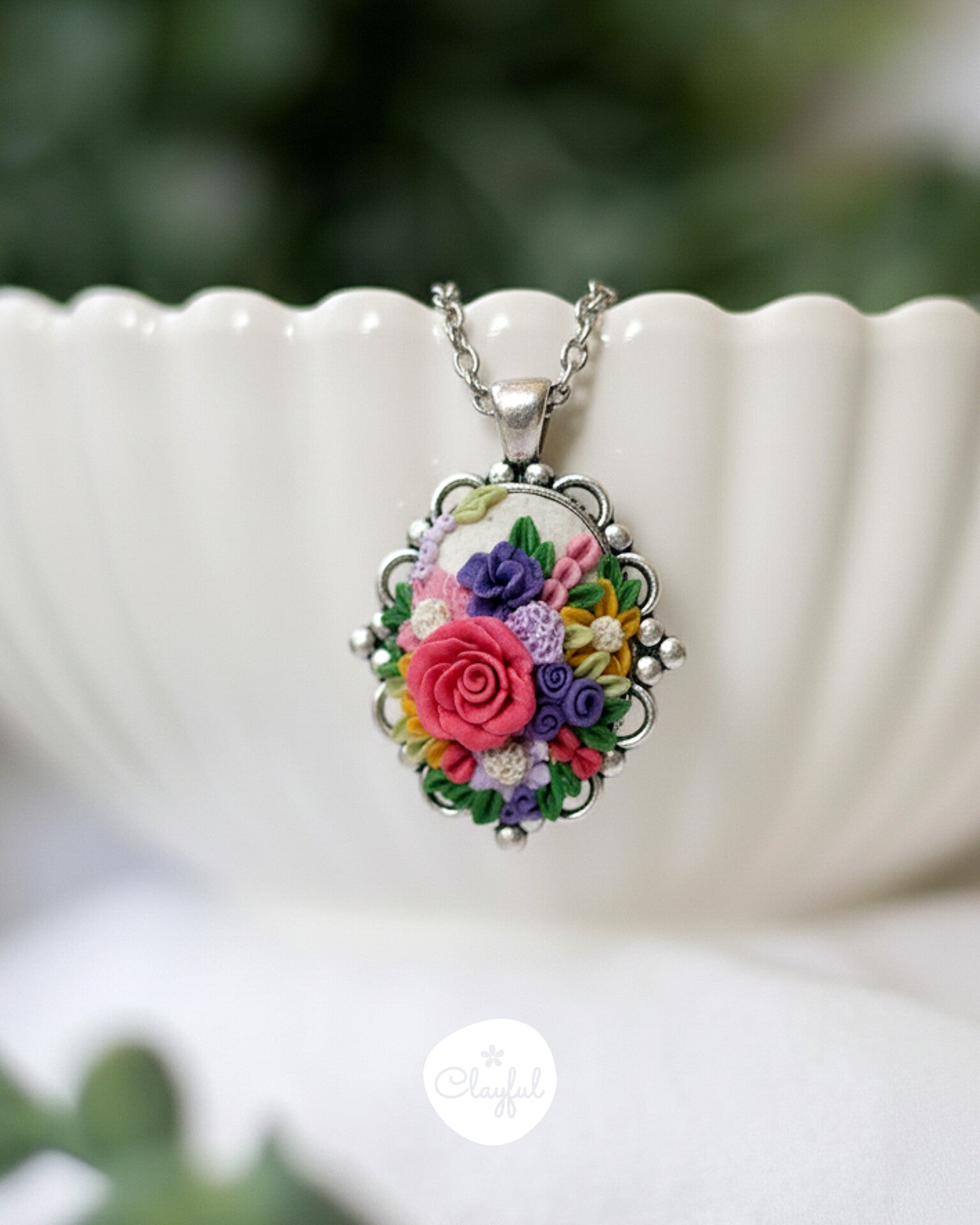 Clayful Secret Garden Bloom Pendant