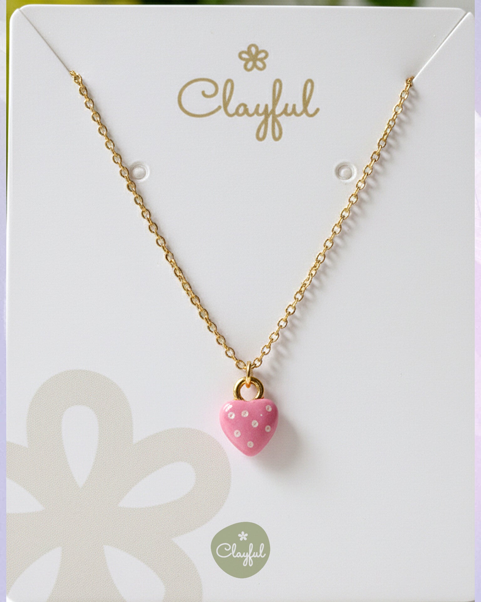 Clayful Sweetheart Strawberry Necklace