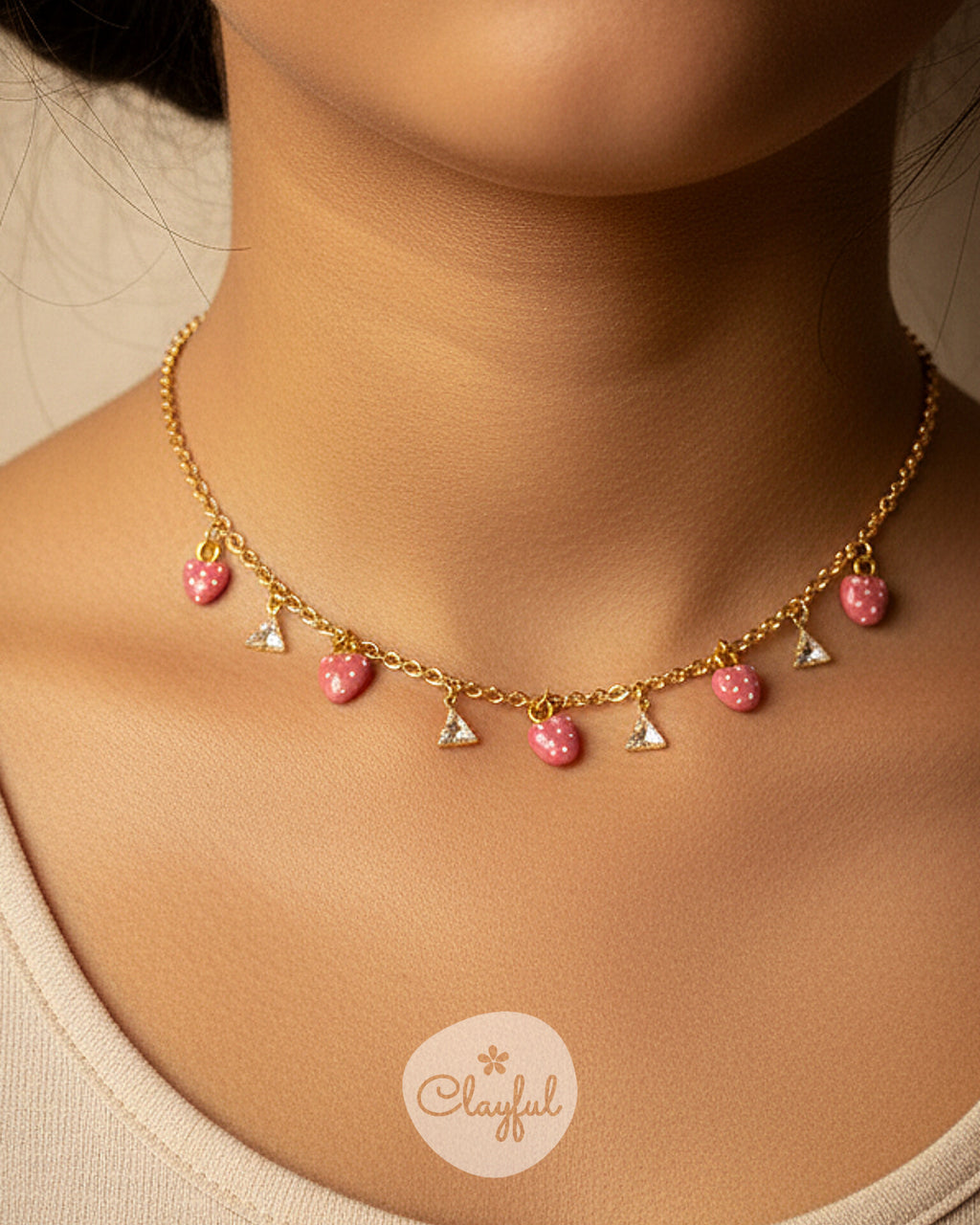 Strawberry Kiss Charm Choker