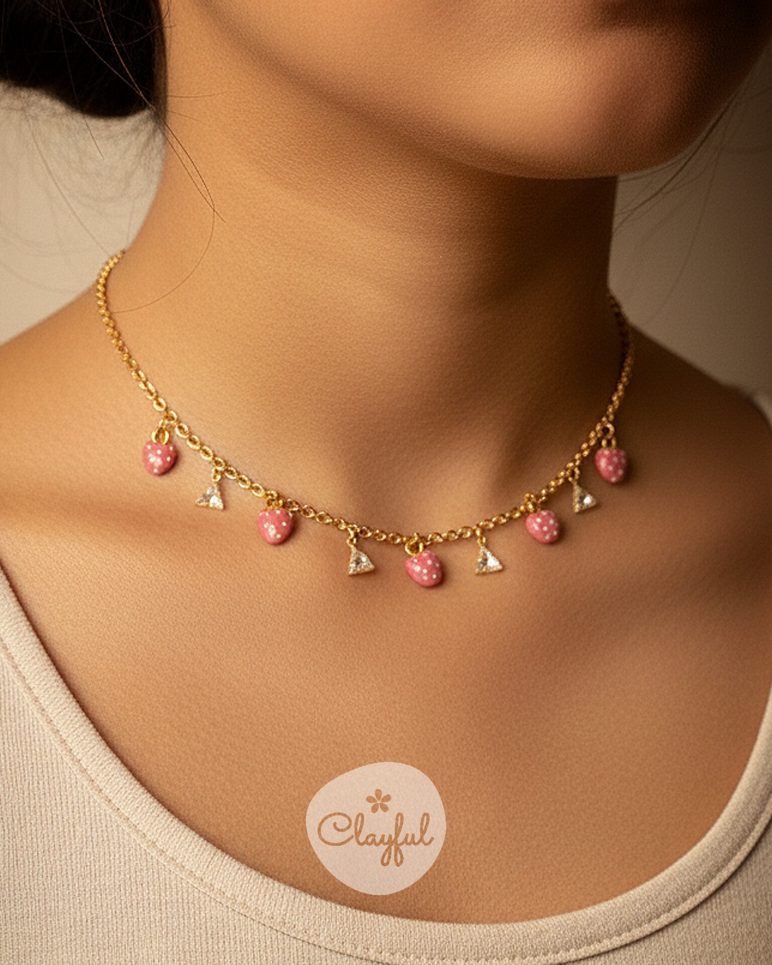 Strawberry Kiss Charm Choker