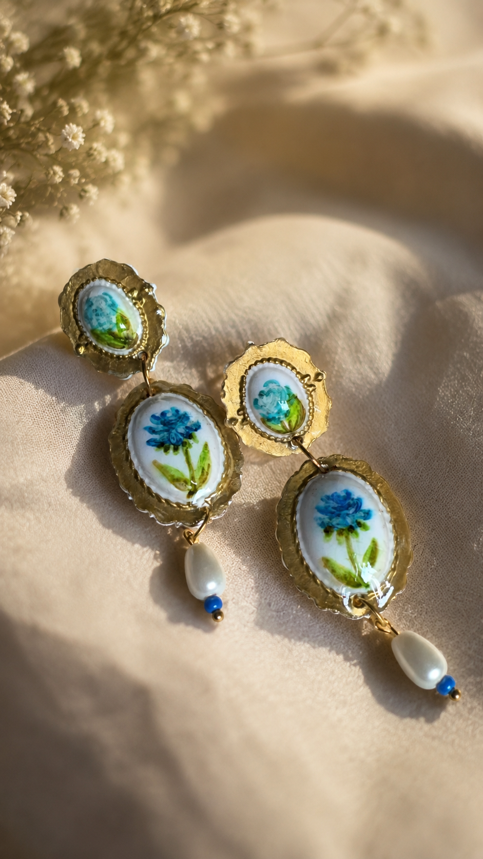Hand painted Polymer Clay Earrings