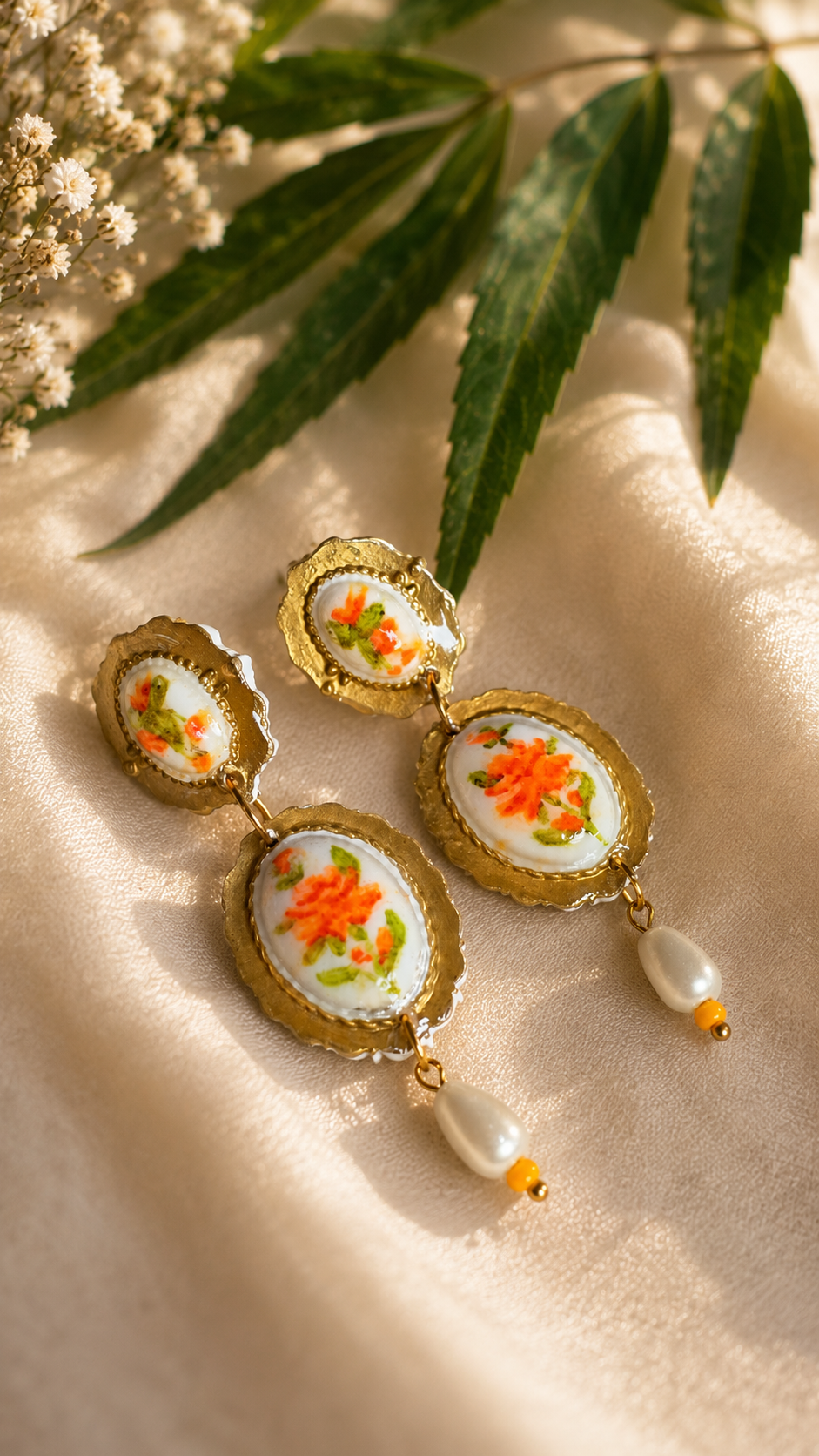 Hand Painted Polymer Clay Earrings
