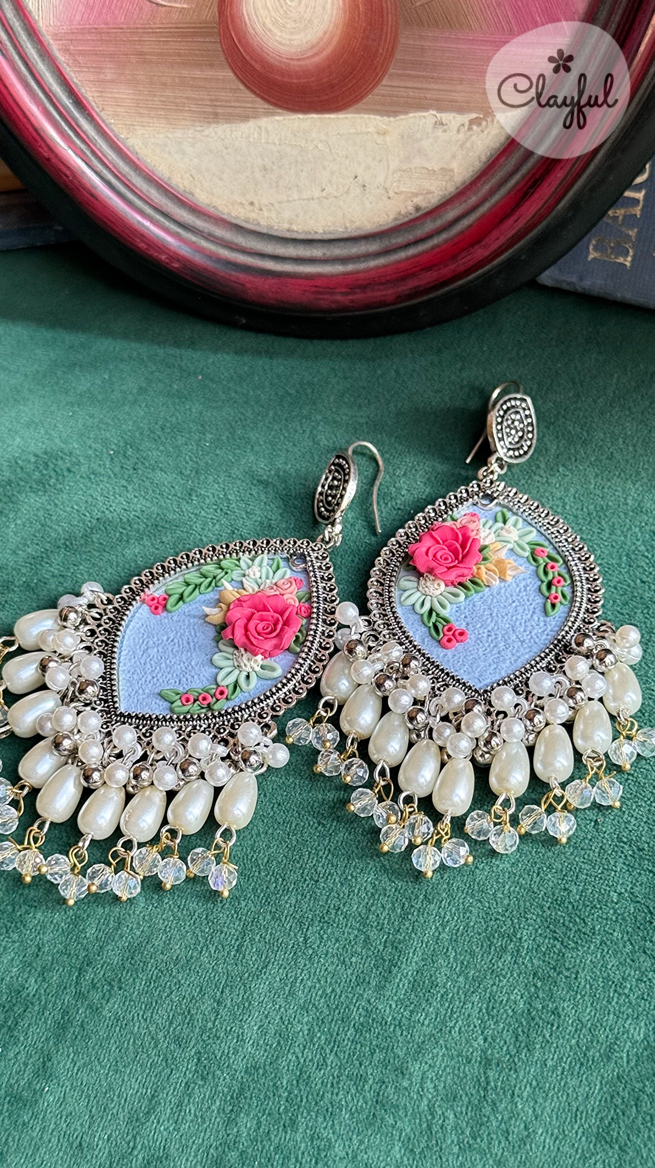 Elegant Pink Rose Jhumkay