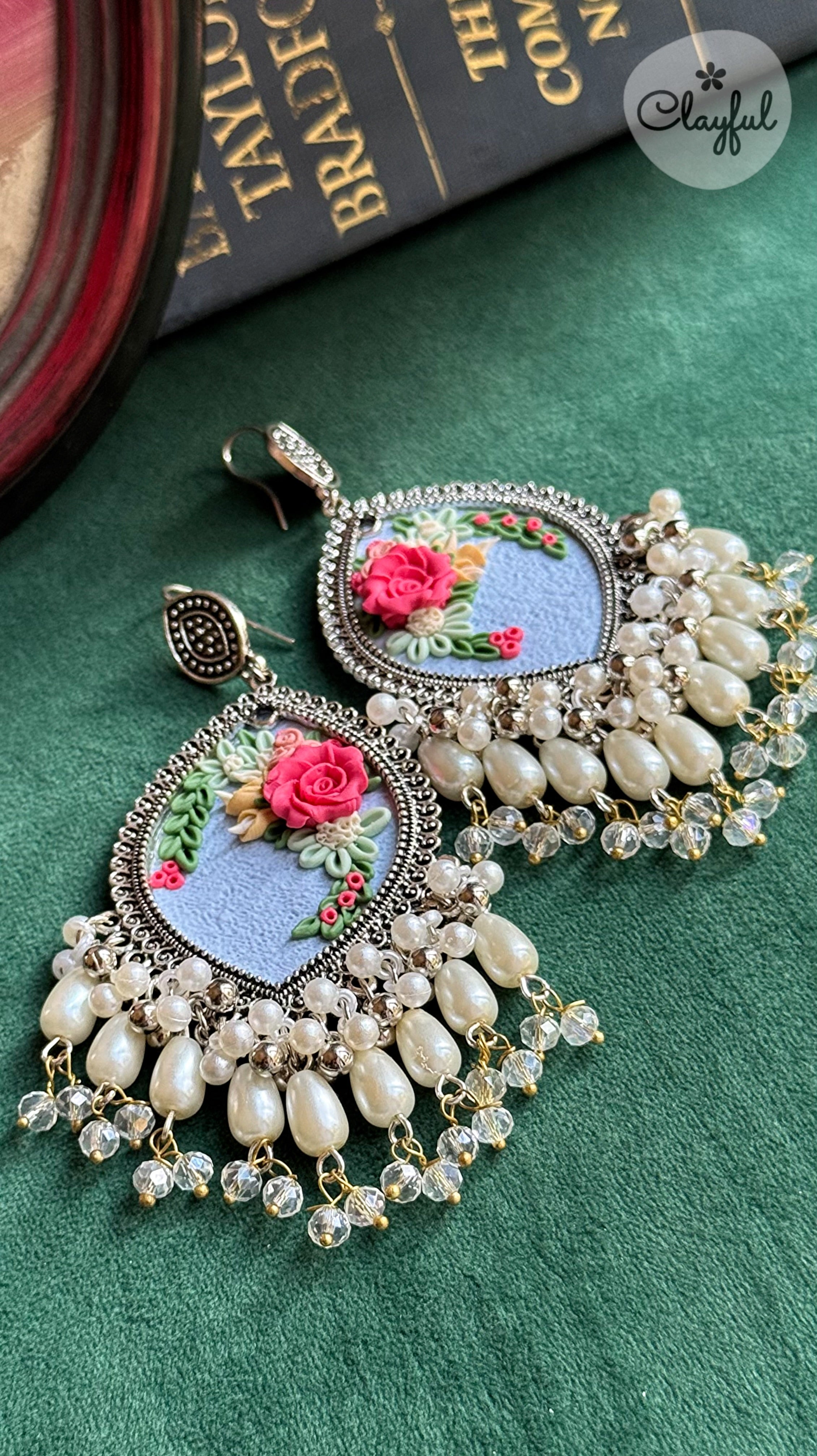 Elegant Pink Rose Jhumkay