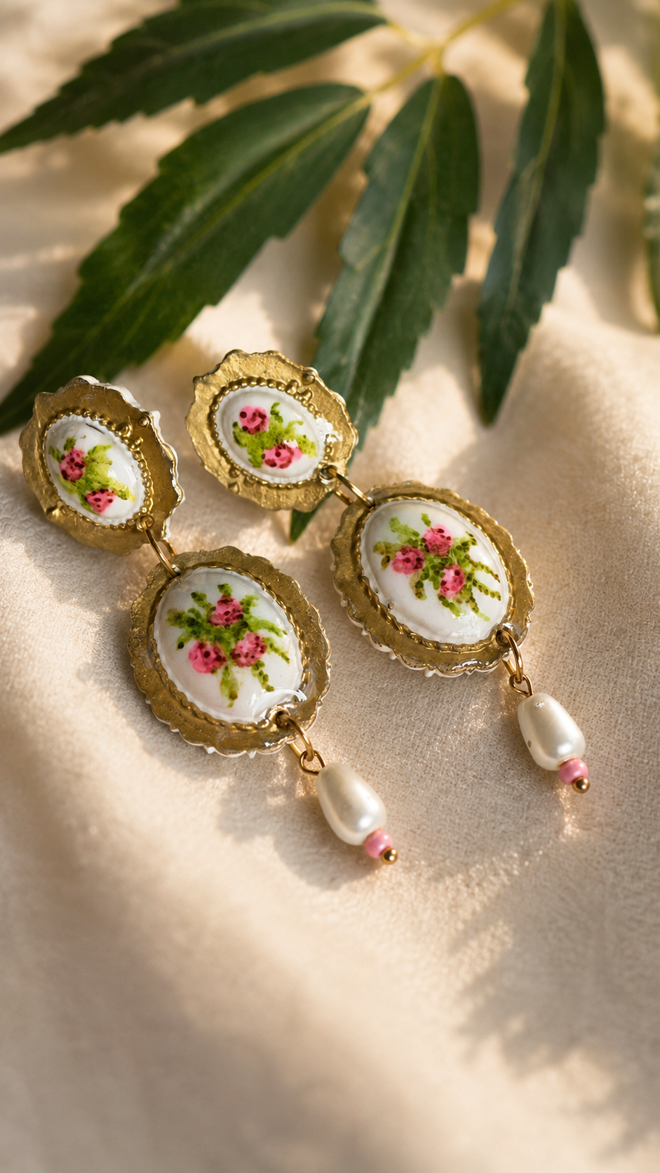 Hand painted Polymer Clay Earrings