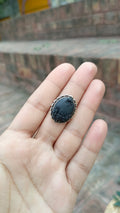 Clayful Noir Blossom Ring