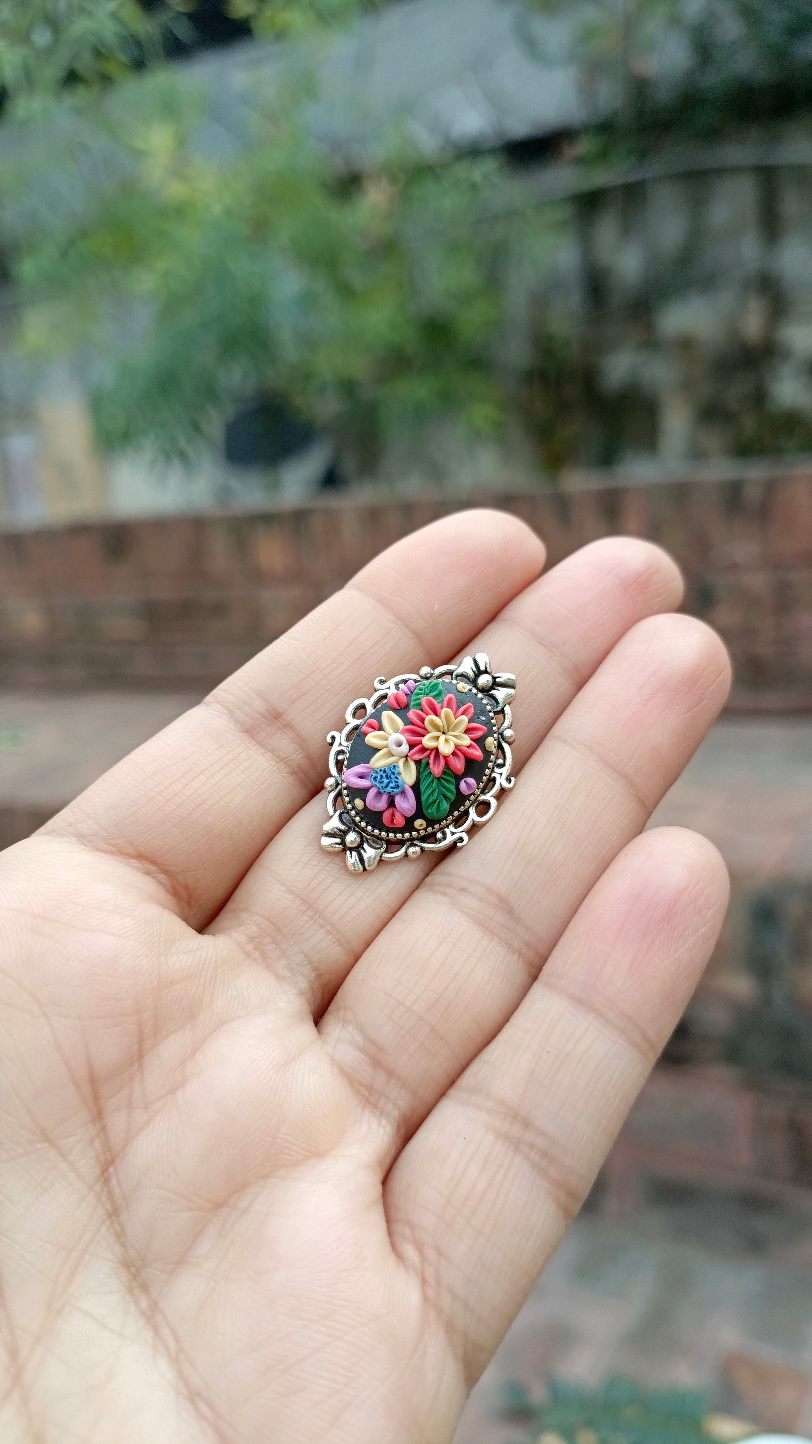 Clayful Wildflower Charm Ring