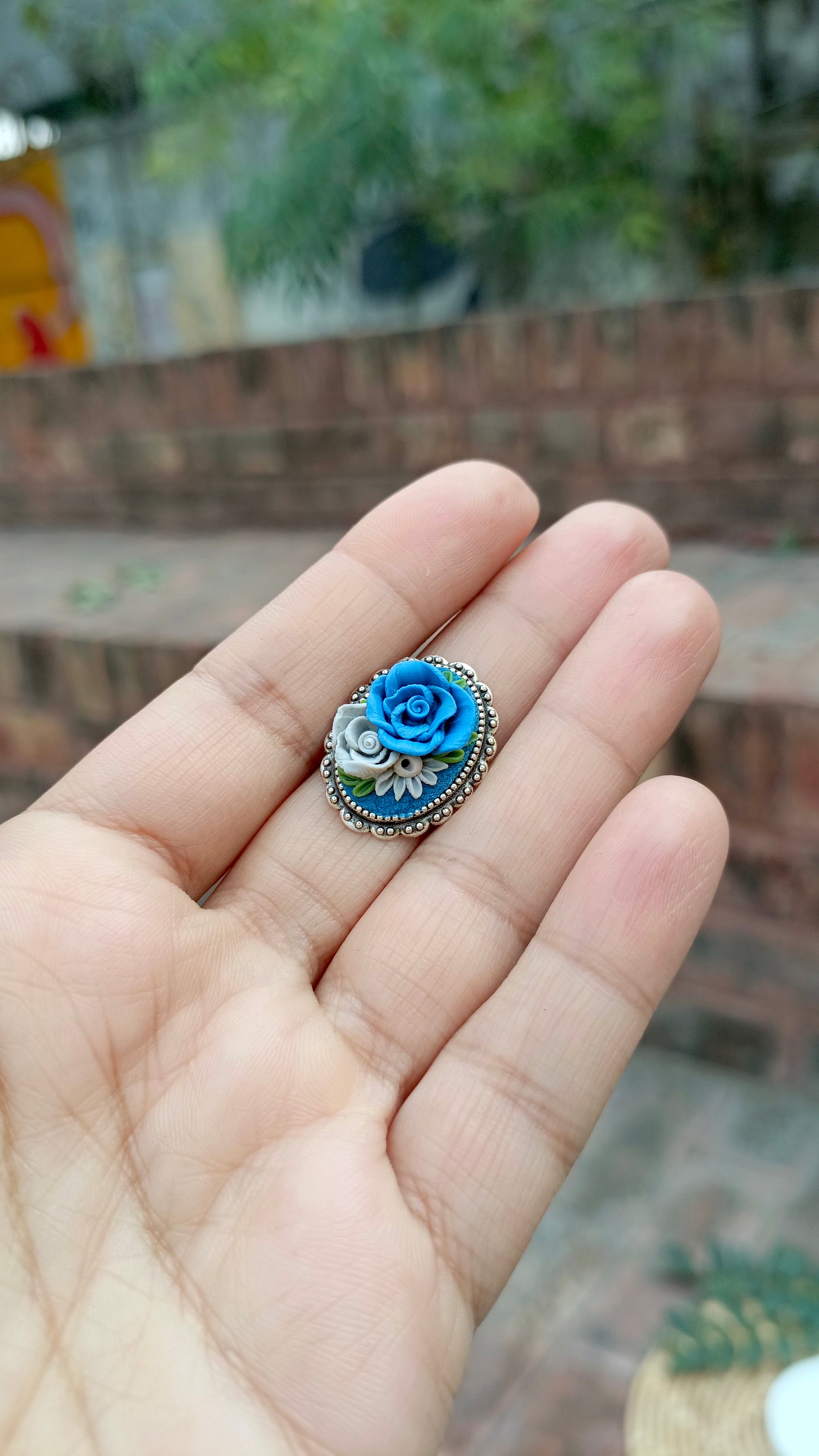 Clayful Azure Bloom Ring