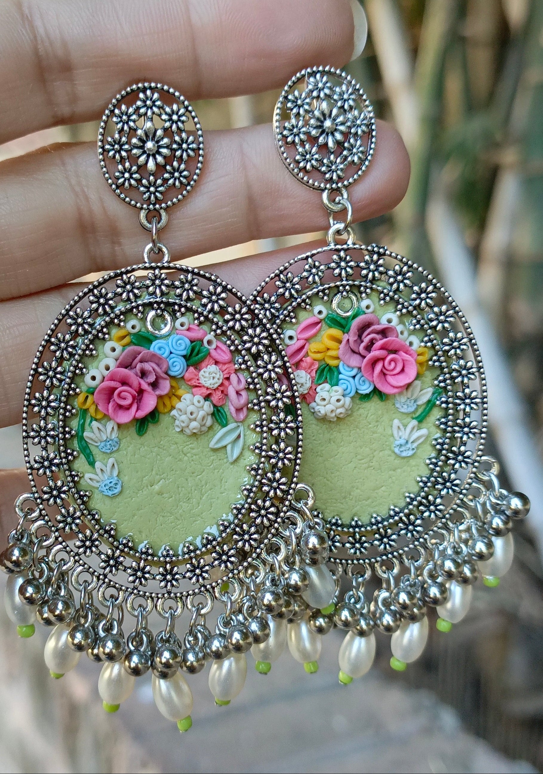 Clayful Meadow Whisper Jhumkas