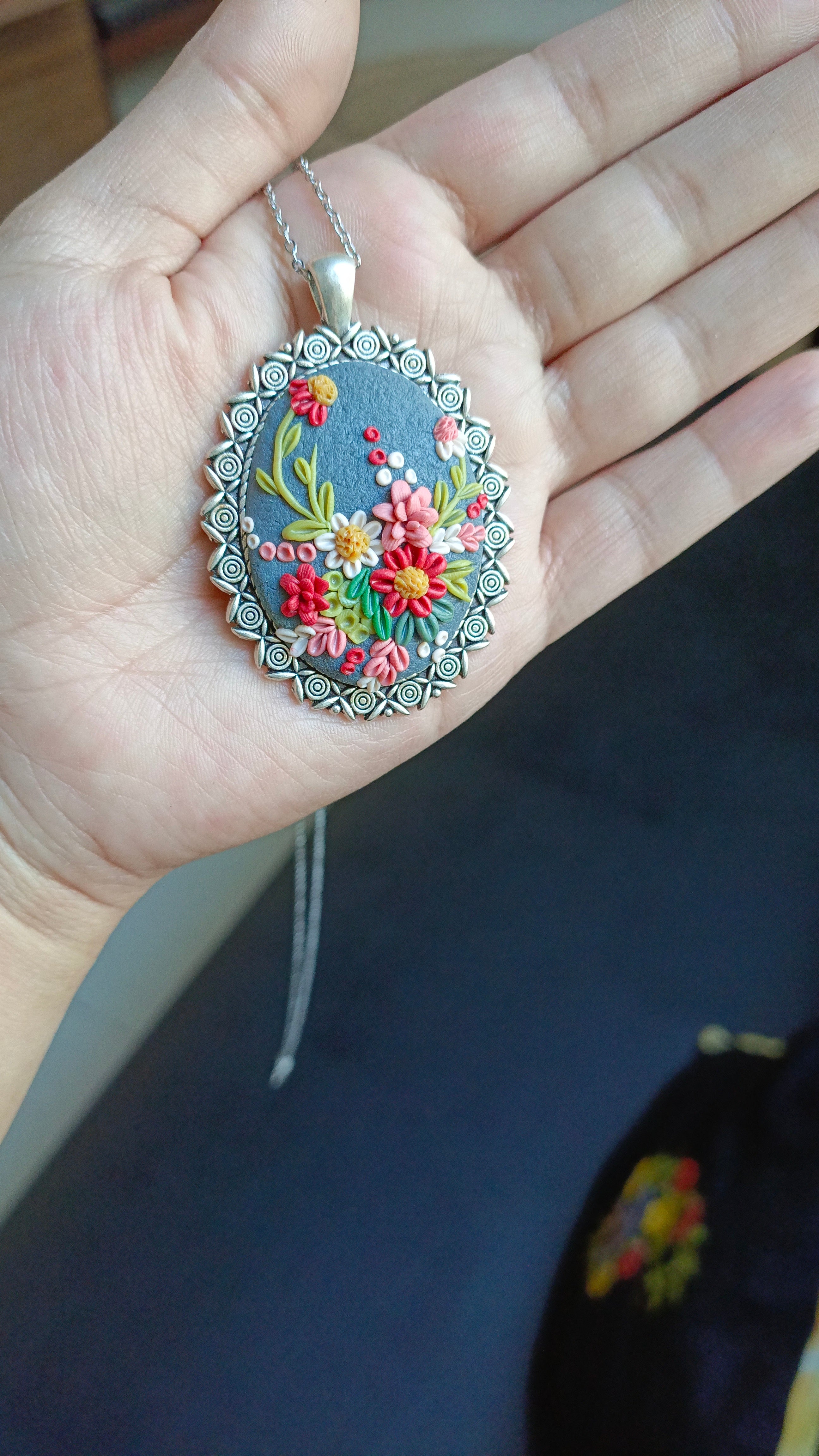 Clayful Wildflower Pendant Necklace