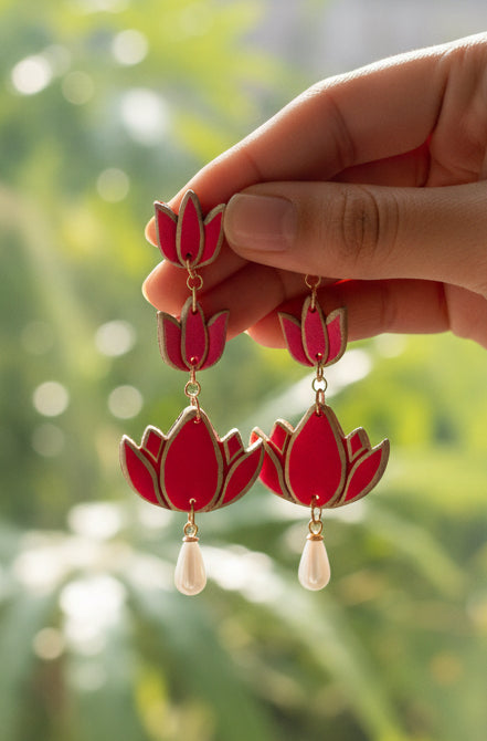 Beautiful lotus earrings