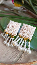 One Tone White Earrings