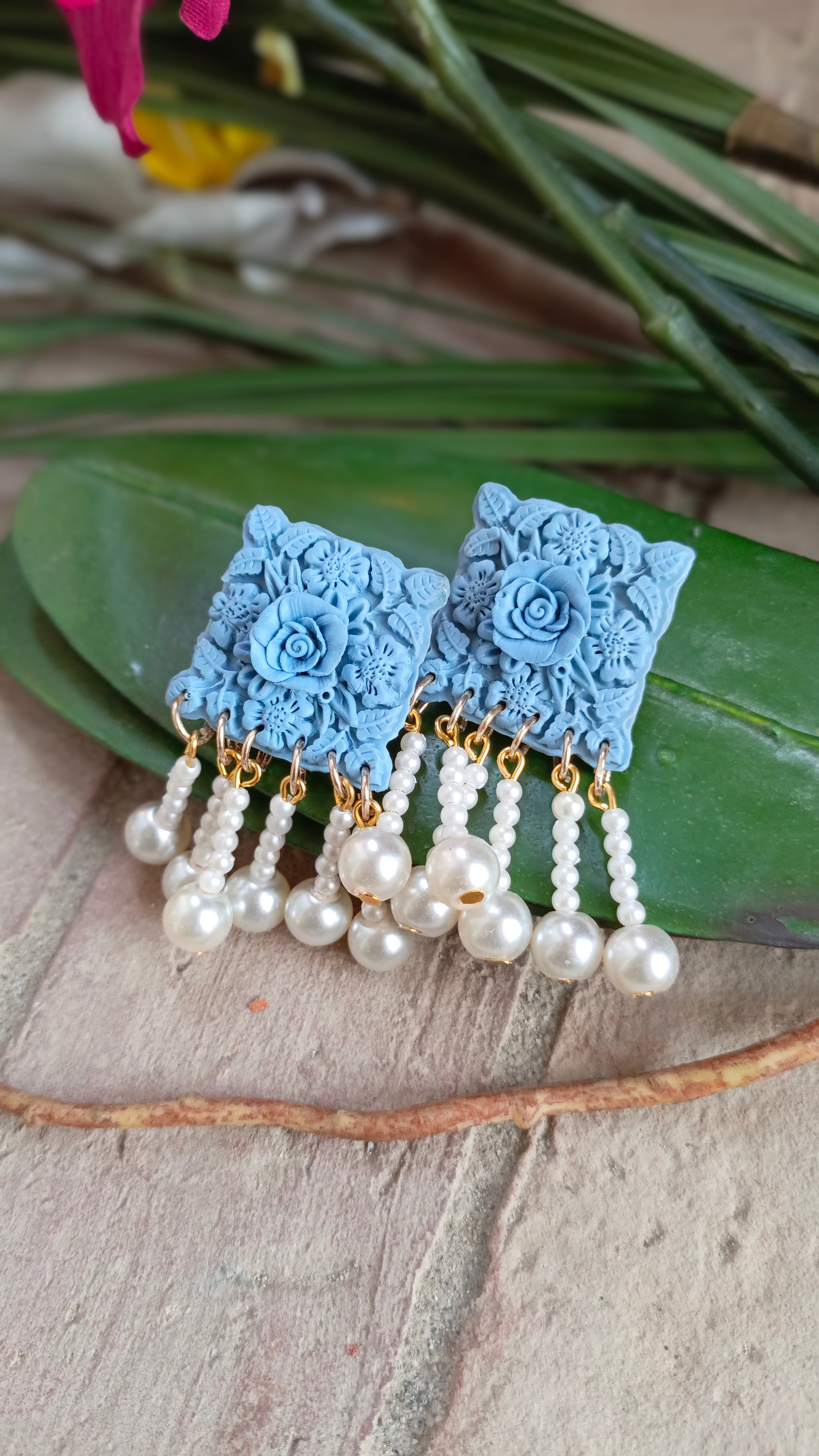 One Tone Blue Earrings