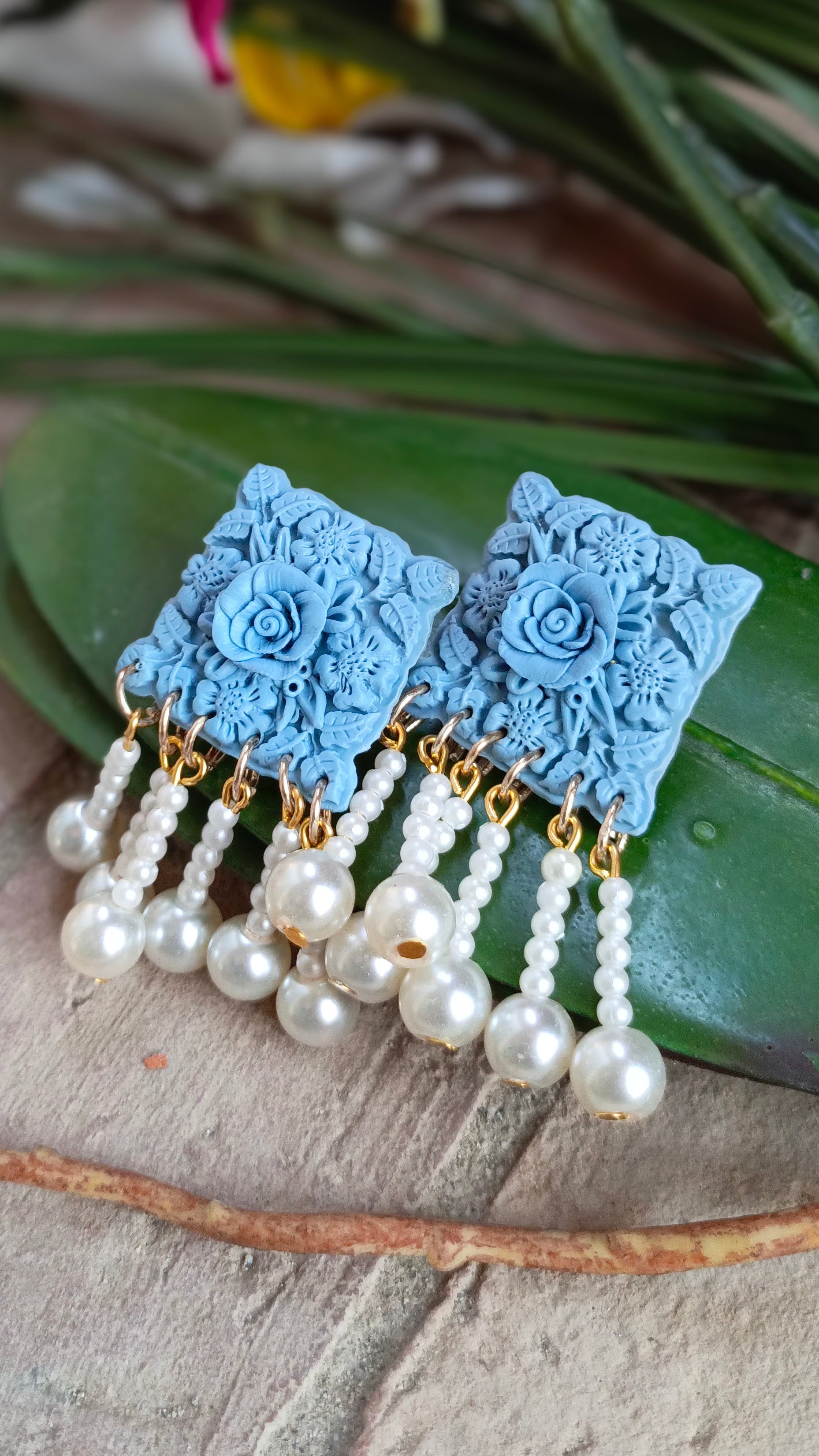 One Tone Blue Earrings