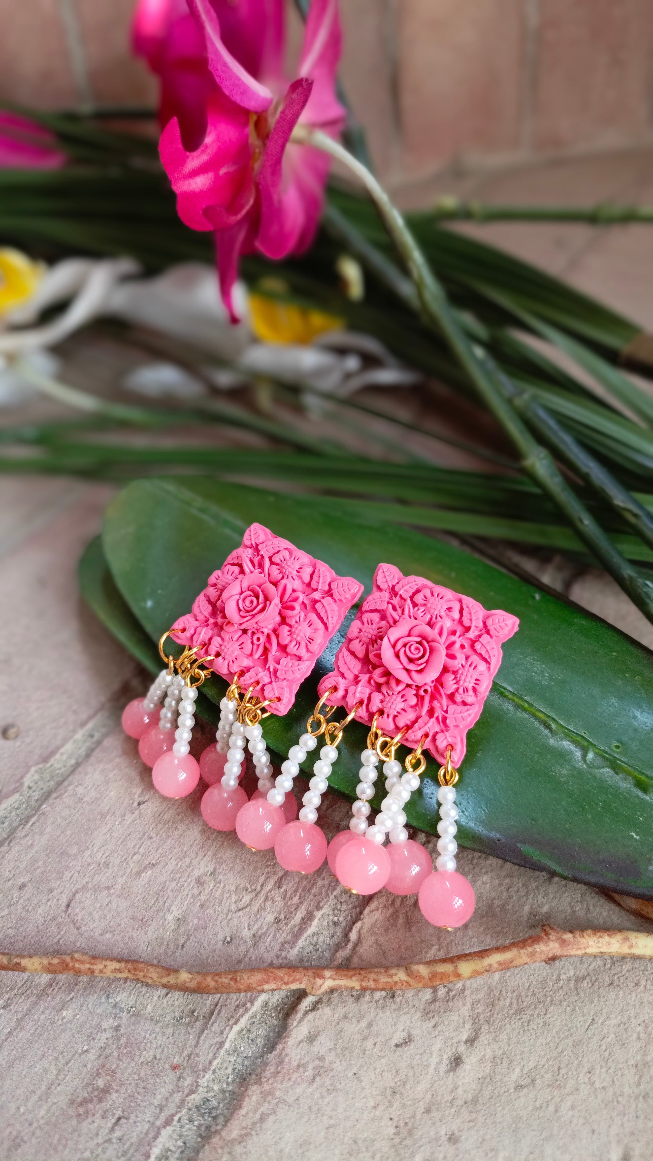One Tone Pink Earrings