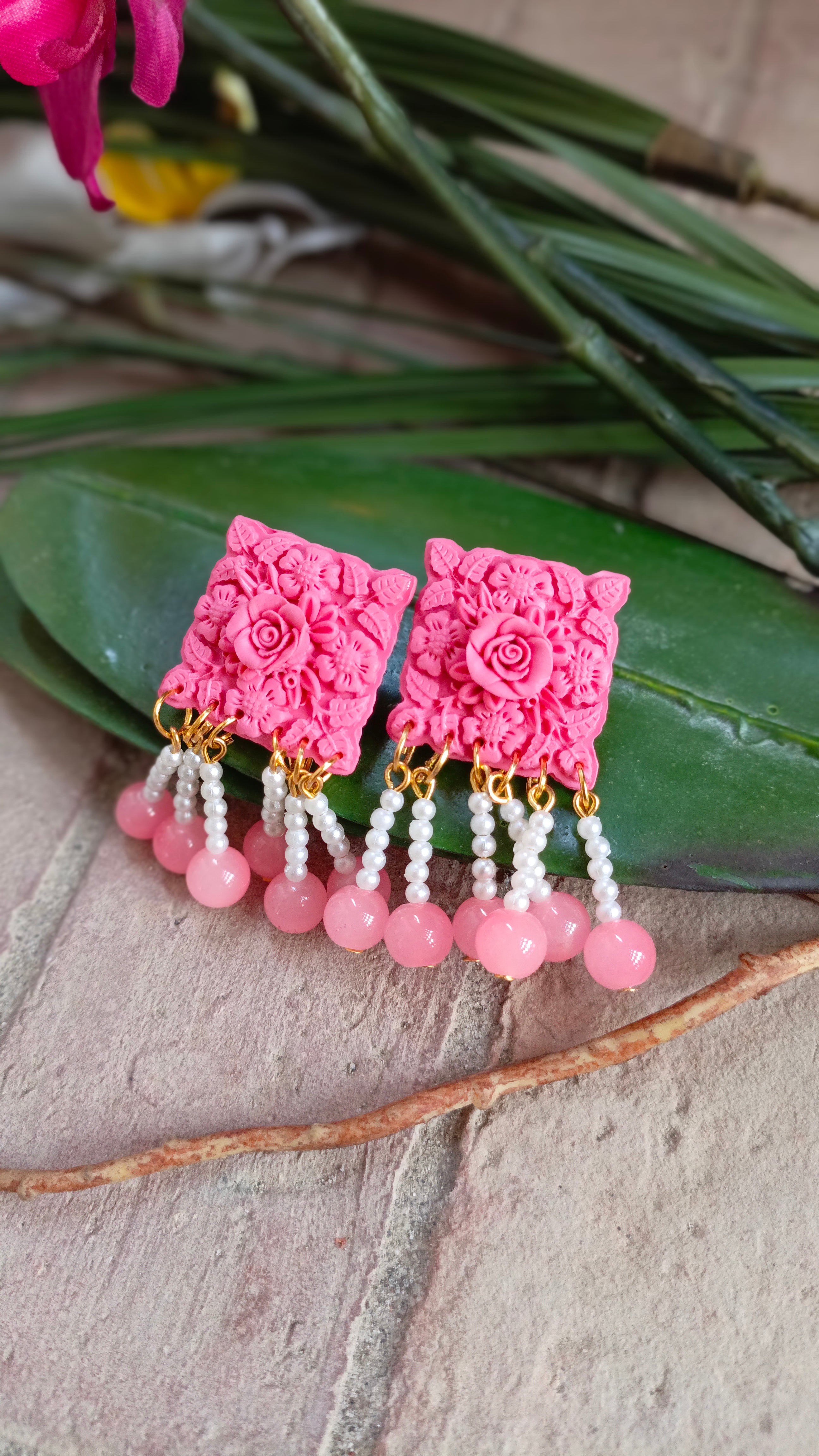 One Tone Pink Earrings
