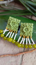One Tone Green Earrings