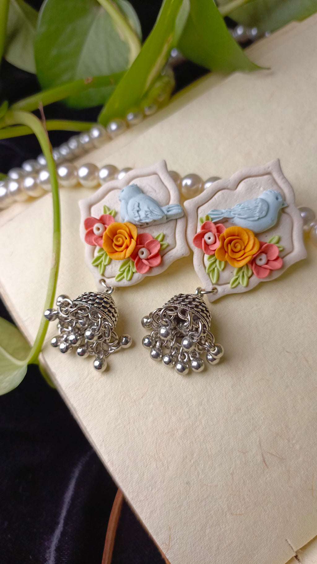 Clayful Skybird Bloom Jhumkas