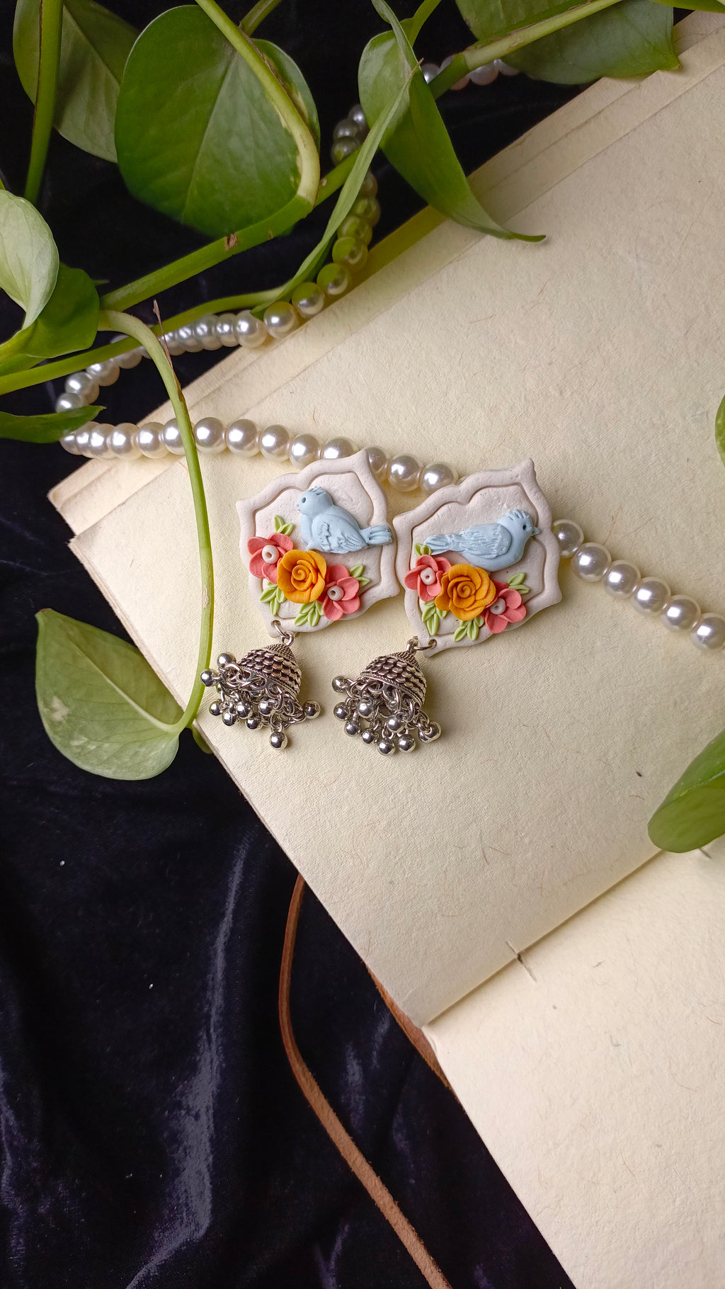 Clayful Skybird Bloom Jhumkas