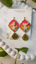 Clayful Rose Garden Bird Jhumkas