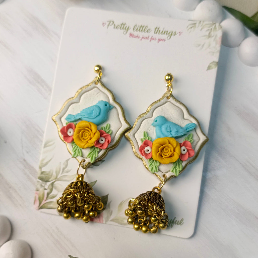 Clayful Skybird Bloom Jhumkas