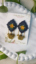 Clayful Midnight Bloom Jhumkas
