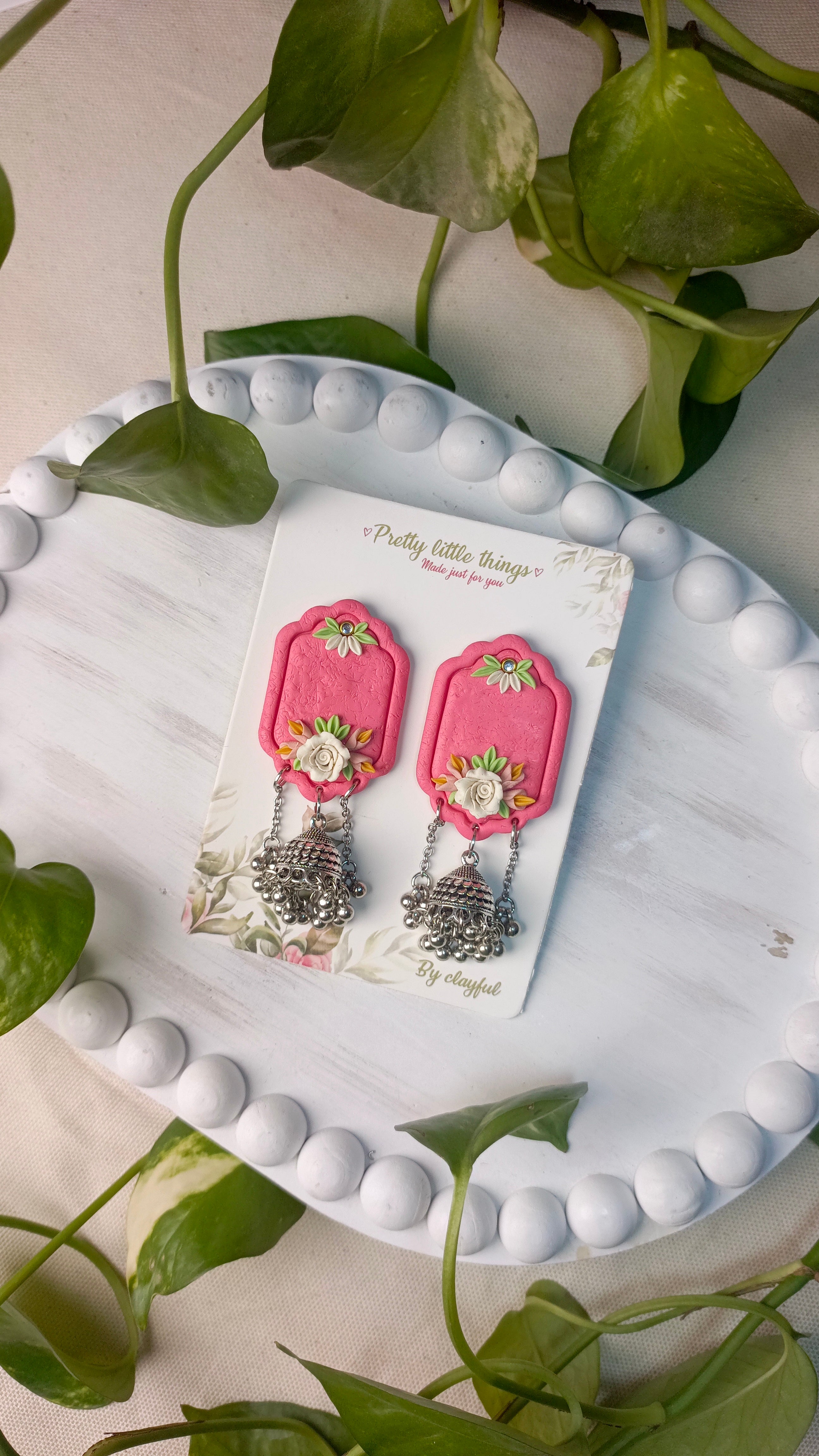 Clayful Blossom Drop Jhumkas