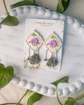 Clayful Lavender Pearl Jhumkas