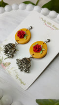 Clayful Scarlet Sun Jhumkas