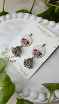 Clayful Lilac Garden Jhumkas