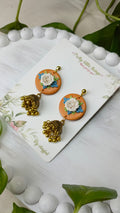 Clayful Peach Blossom Jhumkas