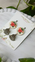 Clayful Coral Bloom Jhumkas
