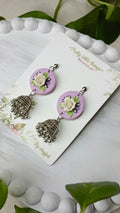 Clayful Lavender Petal Jhumkas
