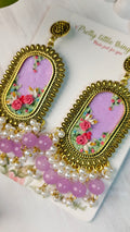 Clayful Lavender Bloom Jhumkas