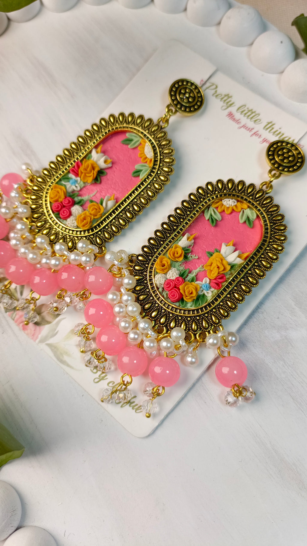 Clayful Rosy Meher Jhumkas