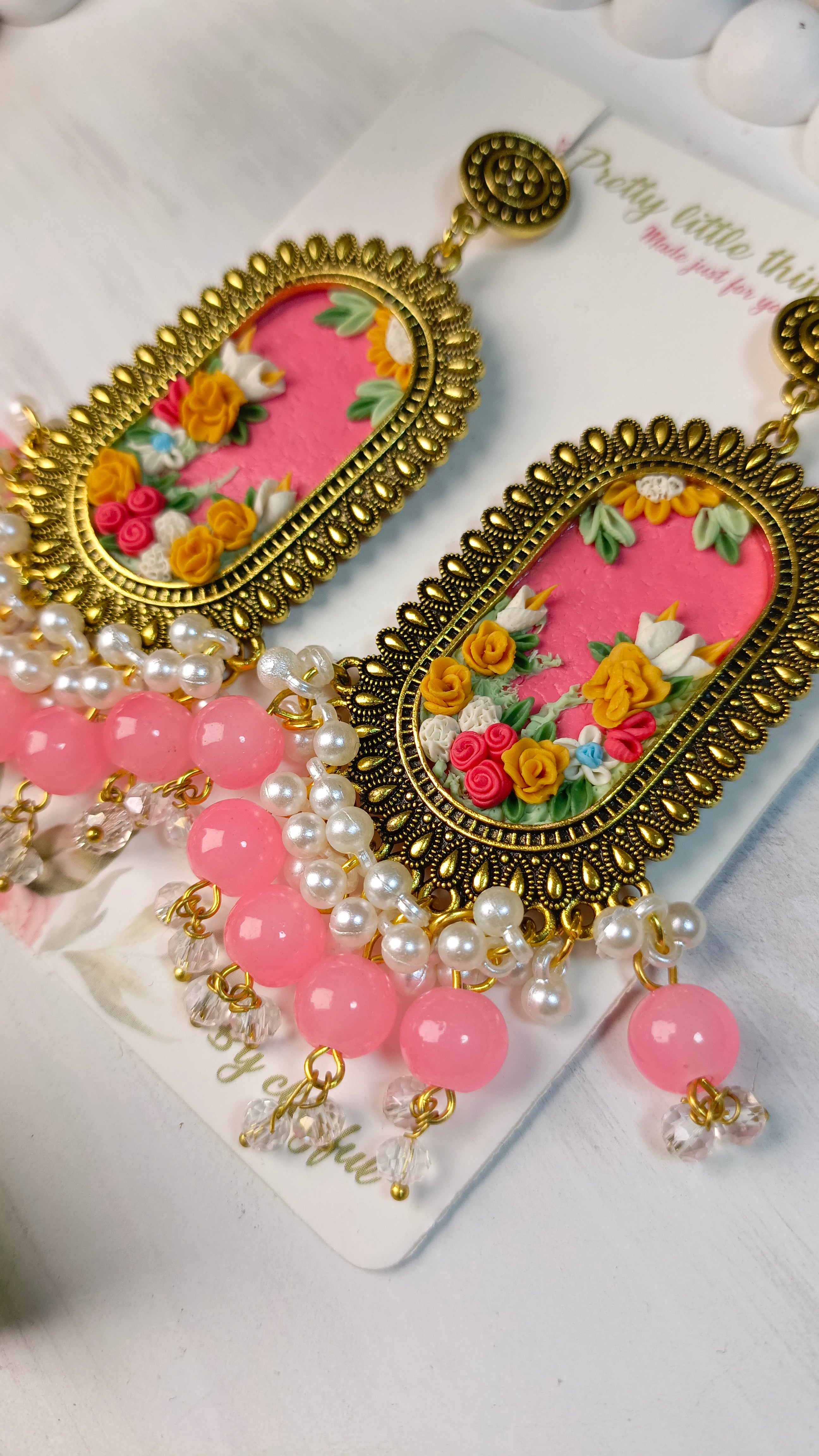 Clayful Rosy Meher Jhumkas