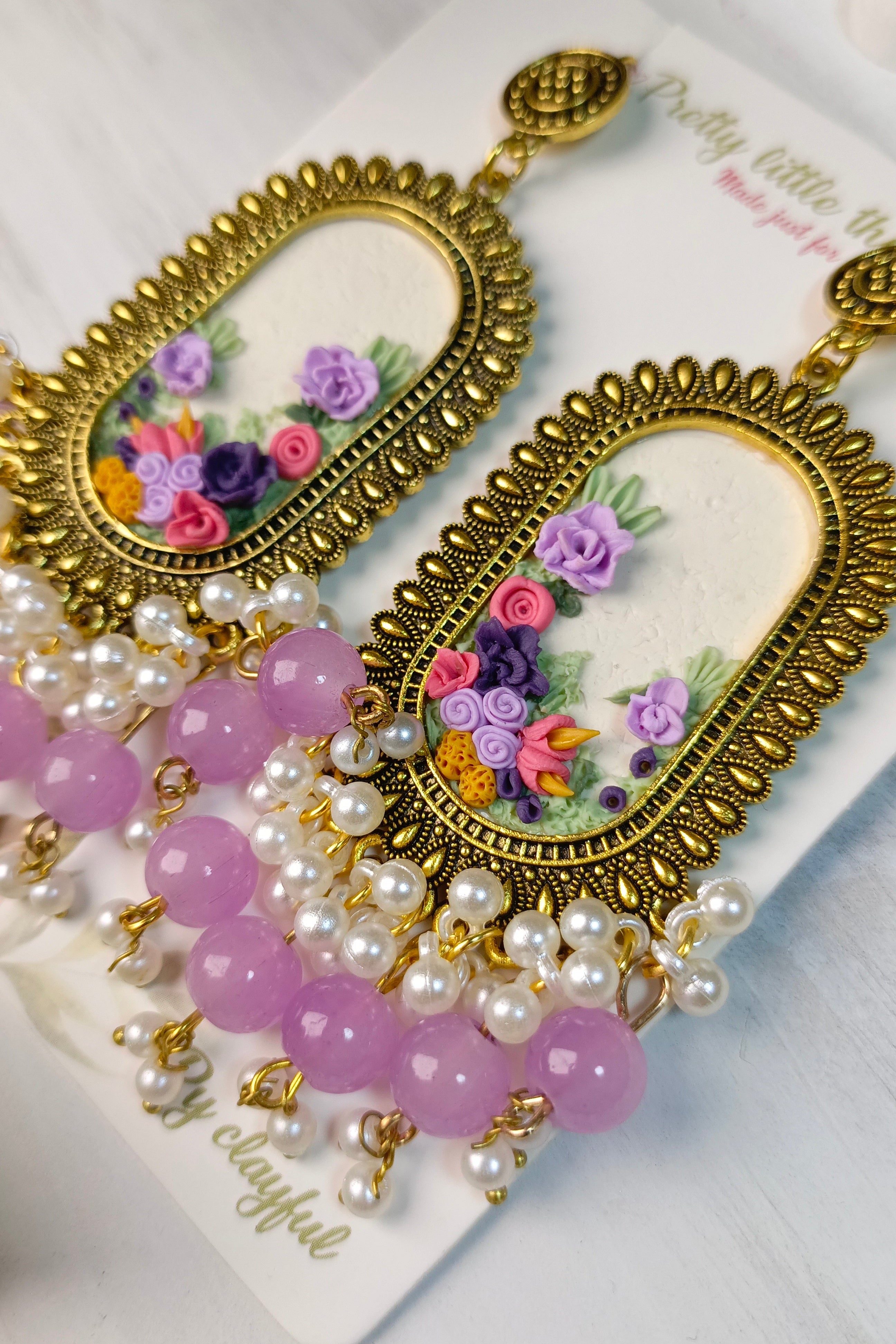 Clayful Pari Gul Jhumkas