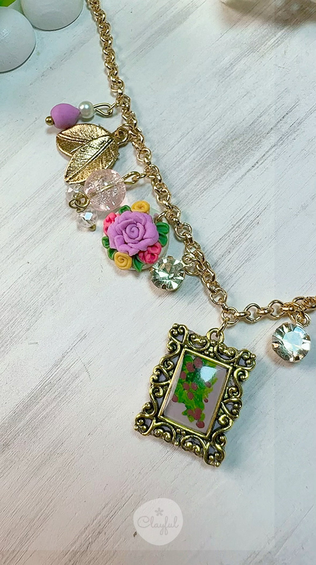 Lavender Bloom Charm Necklace