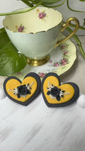 Clayful Midnight Sun Heart Earrings