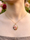 Clayful Peach Blossom Aura Pendant Necklace