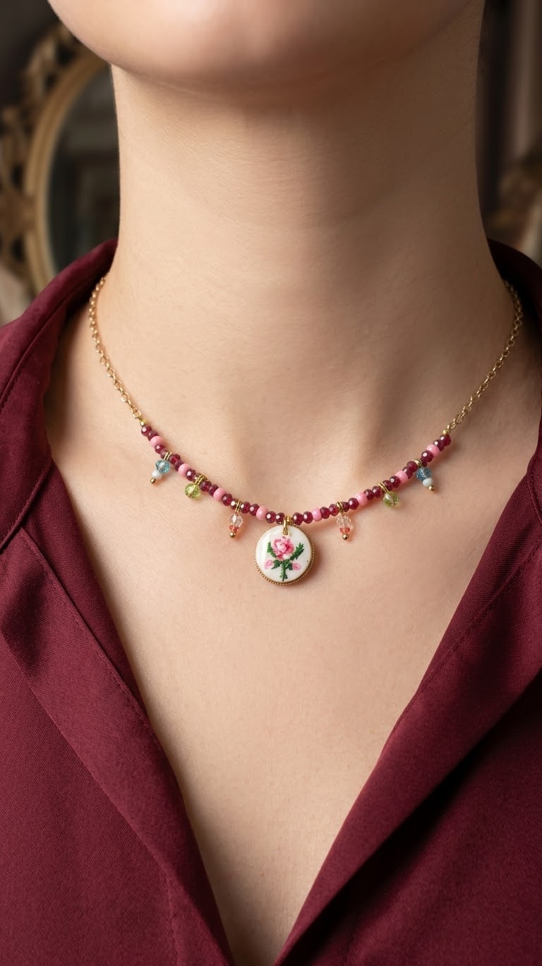 Hand painted necklace