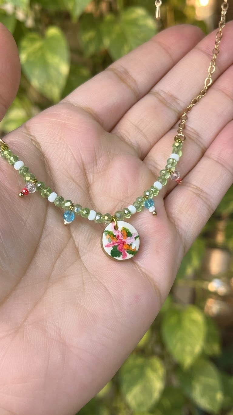 Hand painted necklace