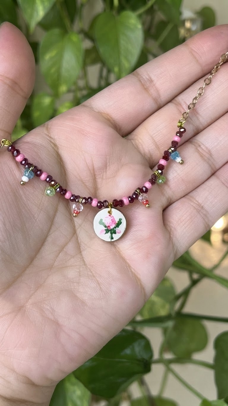 Hand painted necklace