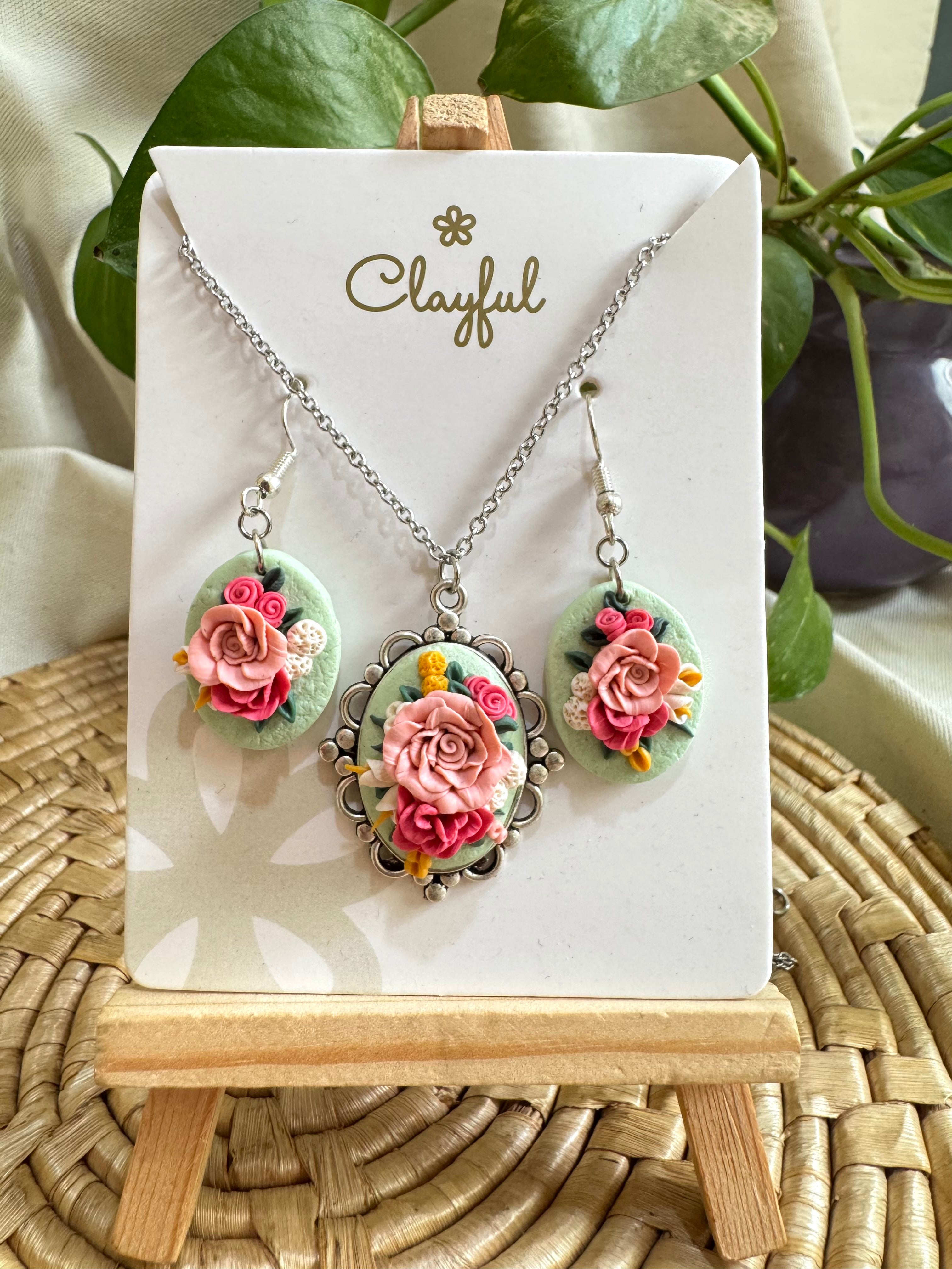 Mossy Garden Pink Rose set