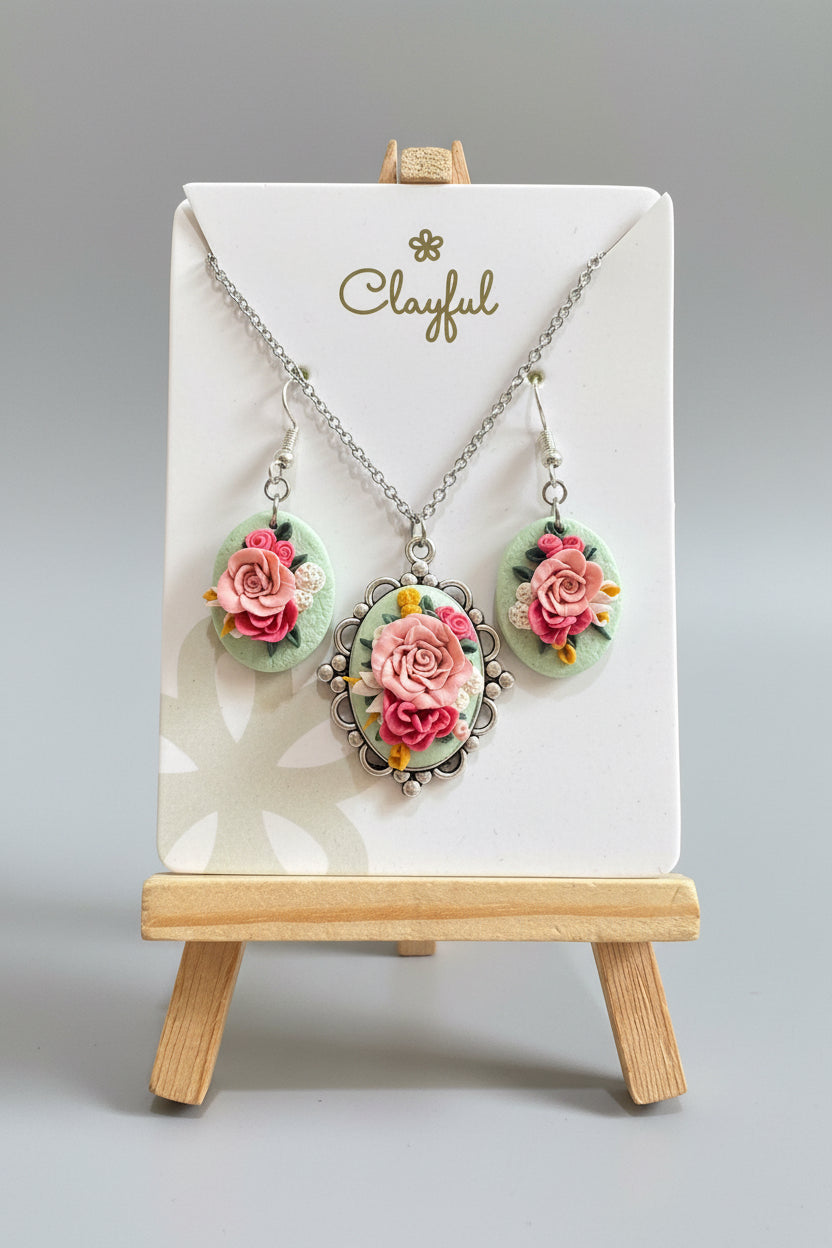 Mossy Garden Pink Rose set