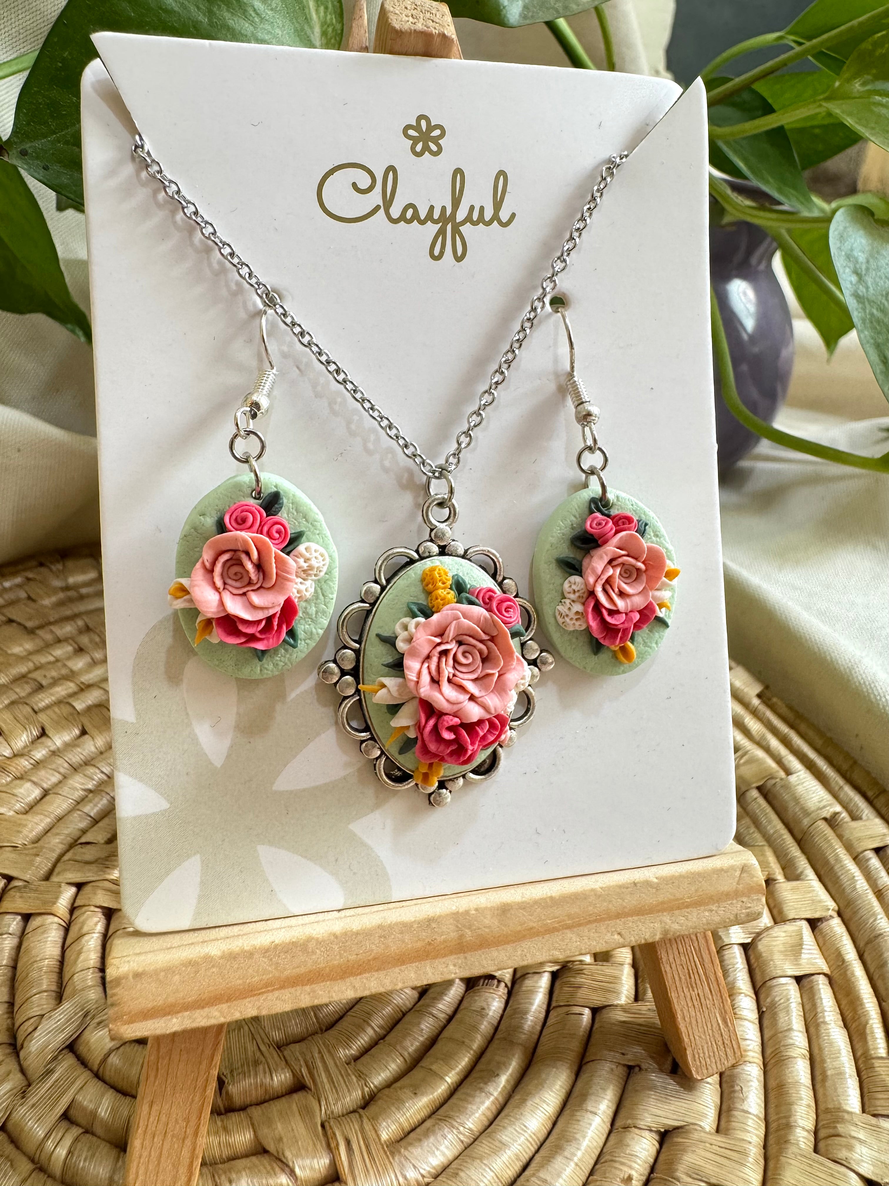 Mossy Garden Pink Rose set