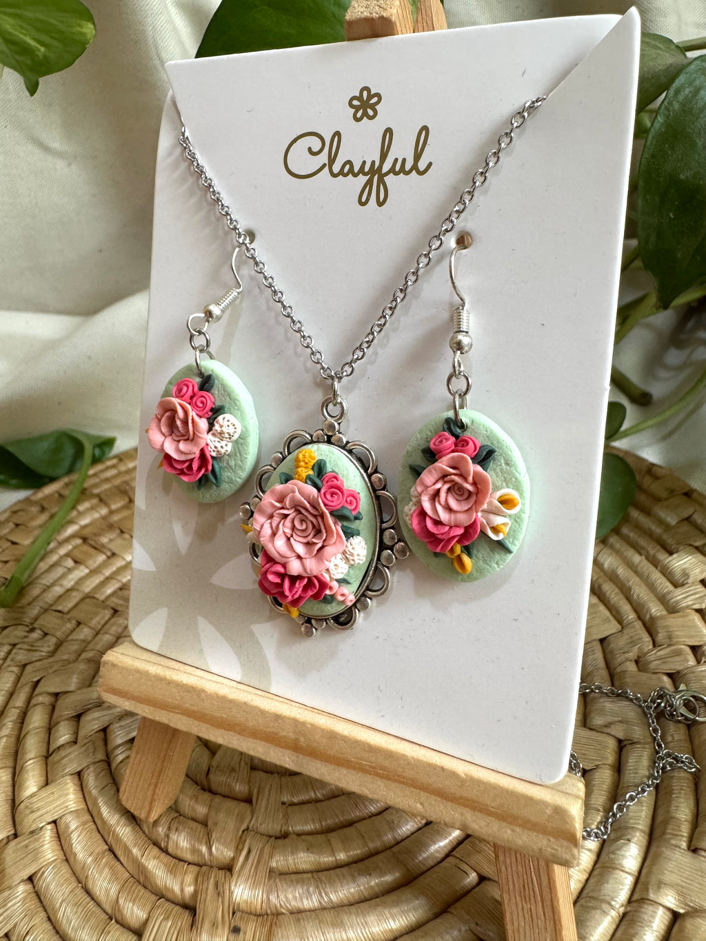 Mossy Garden Pink Rose set