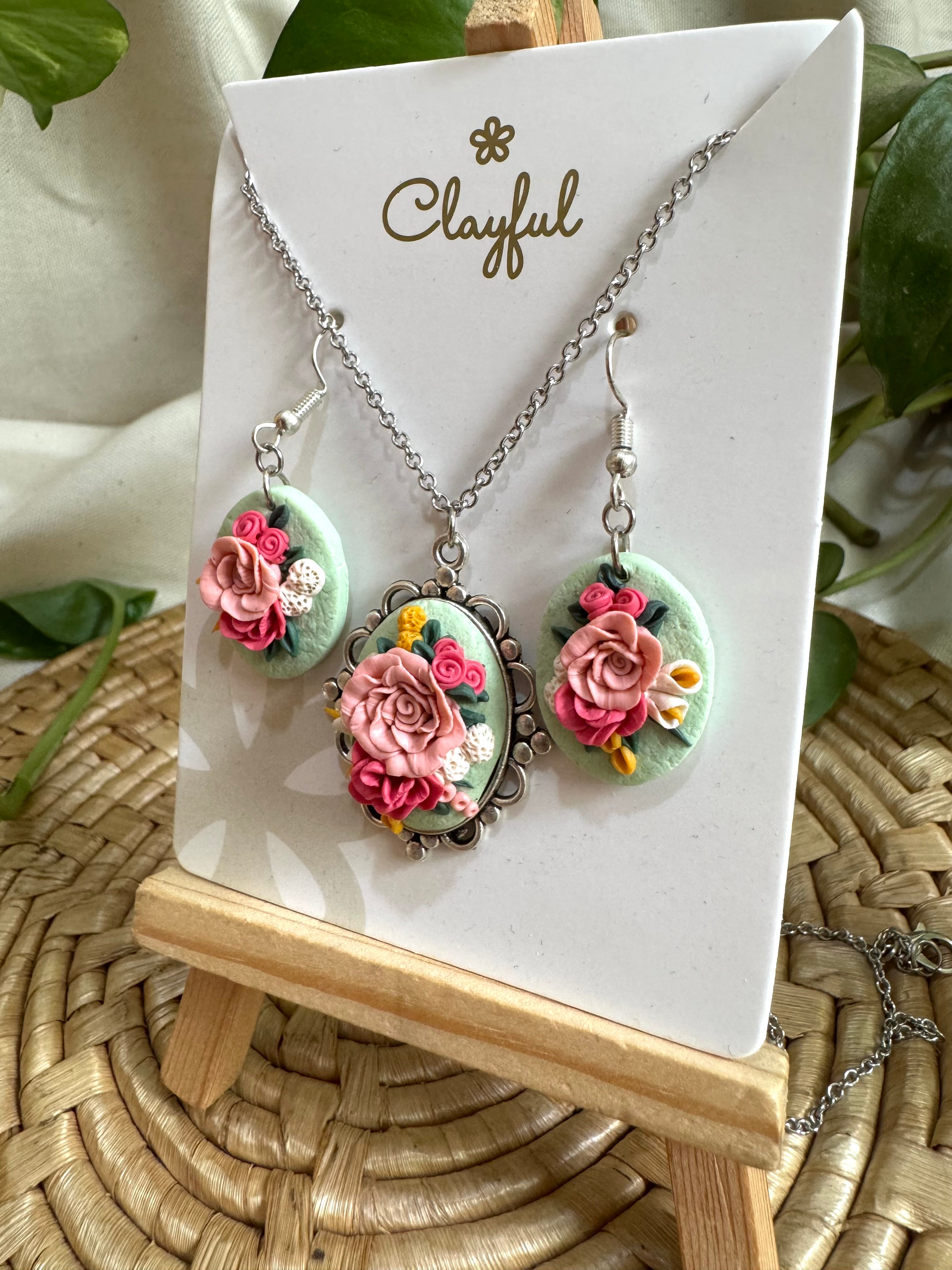 Mossy Garden Pink Rose set